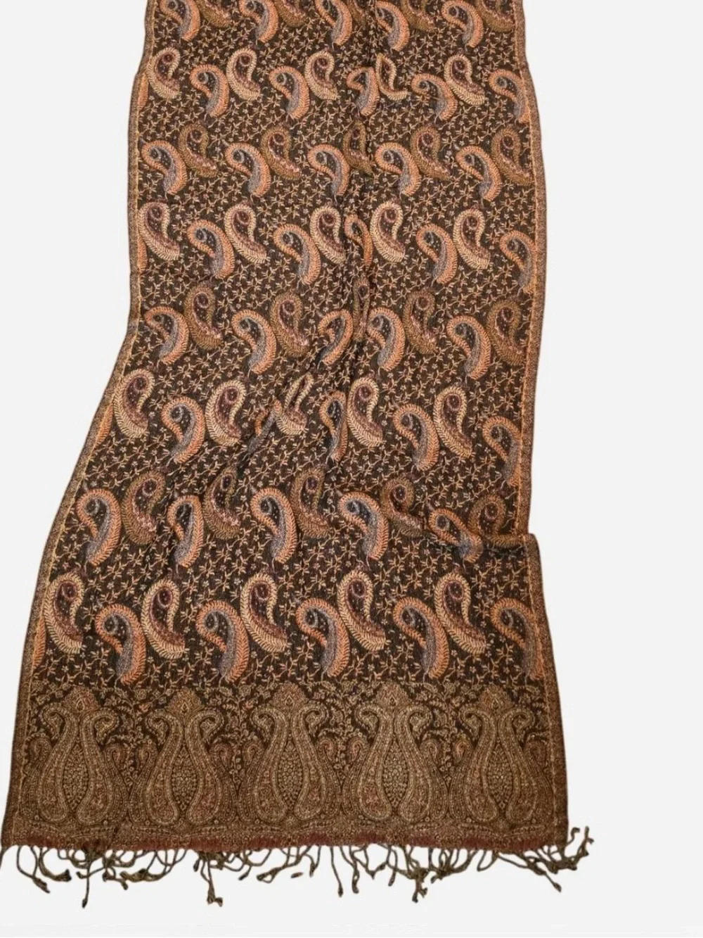 NWT Bindya New York Reversible Paisley Pashmina Shawl Scarf